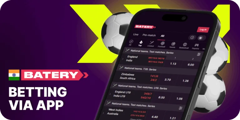 Place bets using Batery App